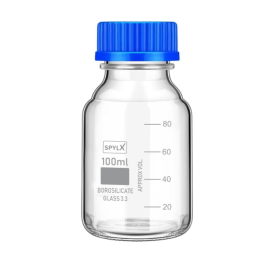 Bottles with screw caps in borosilicate glass 100ml